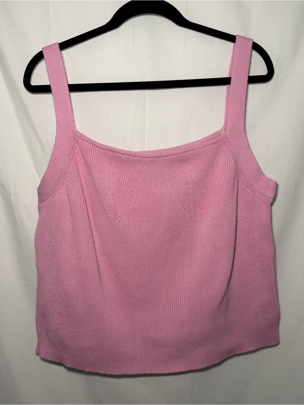 ASOS DESIGN Curve Pink Ribbed Knit Corset Detail Tank Top Size 20 Plus